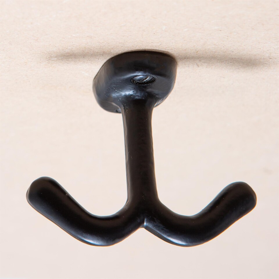 image 1 of Hammer & Tongs Double Ceiling Hook - W80mm x H60mm - Black