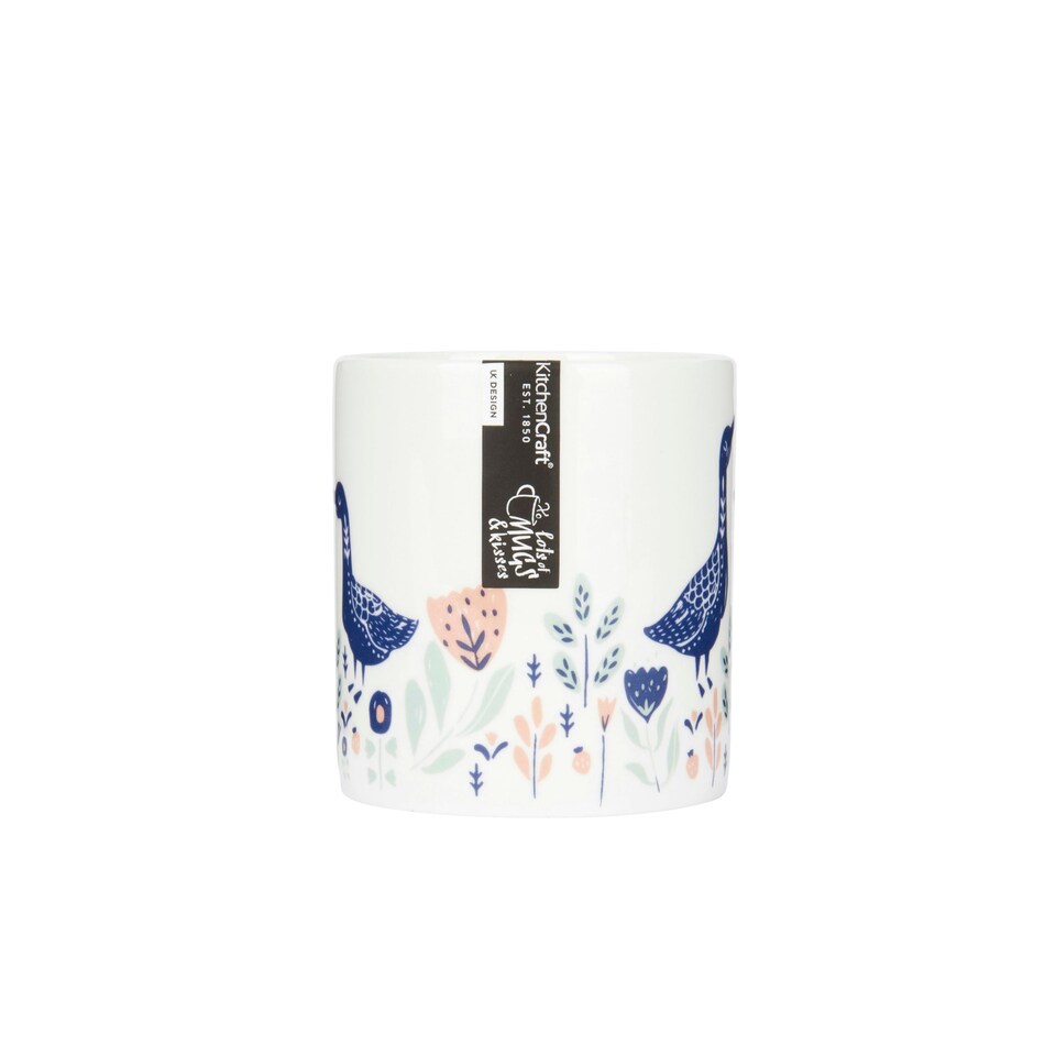 image 1 of KitchenCraft Fine Bone China Woodcut Goose 250ml Can Mug | Multi