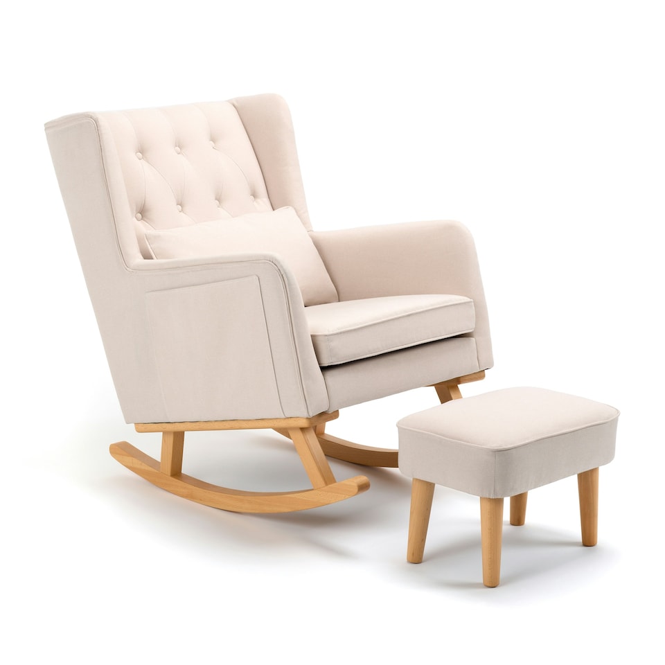 image 1 of Babymore Lux Nursing Chair with Stool - Cream Cream