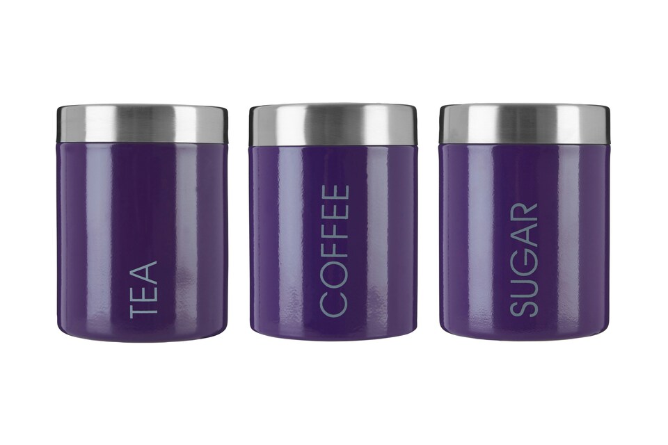 image 1 of Maison by Premier Purple Enamel Tea Coffee and Sugar Set