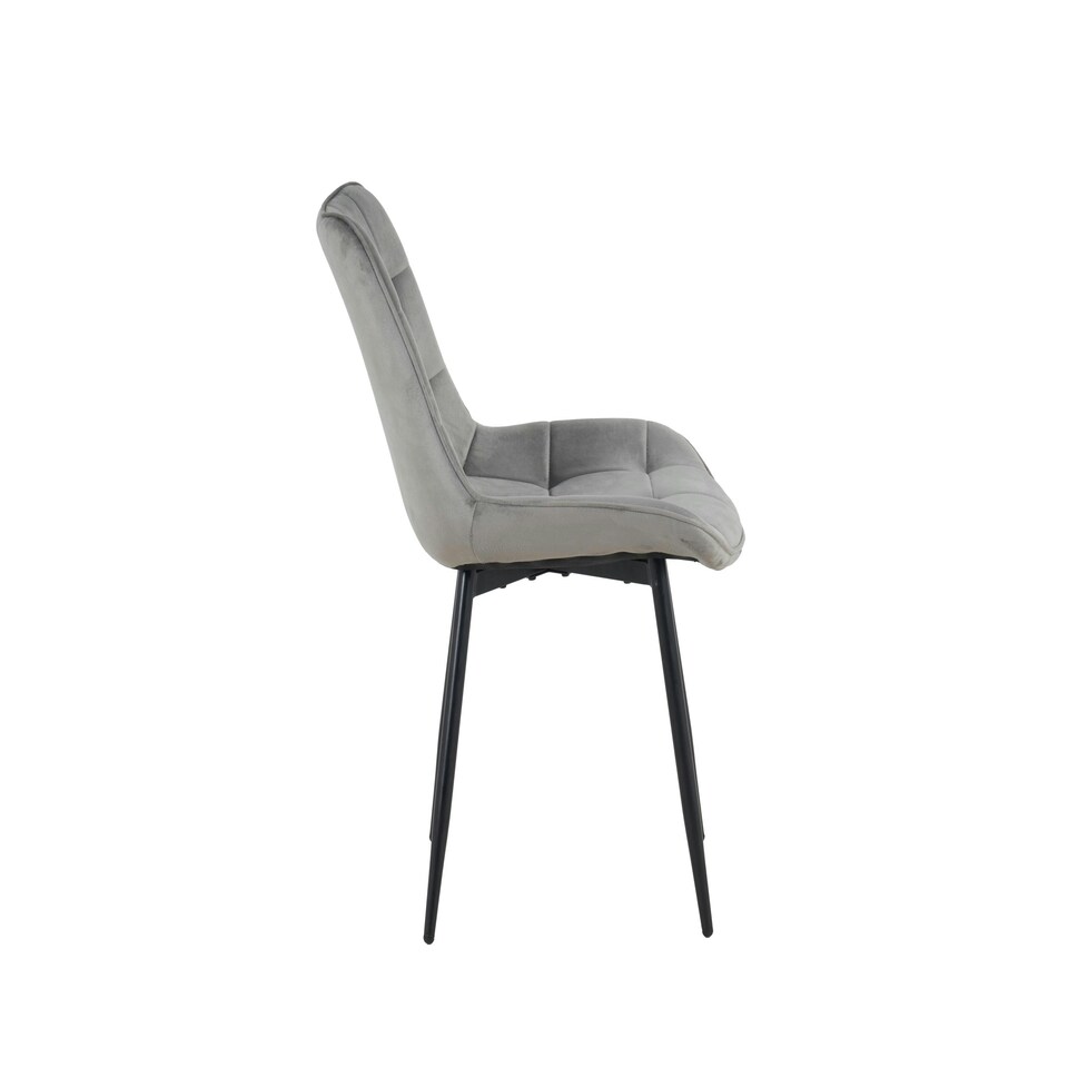 image 1 of Erica Plush Velvet Comfort Dining Chairs - Set of 4 Grey