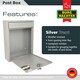image 2 of Burg-Wachter Trent Wall Mounted Galvanised Steel Lockable Post Box - 26x34x9cm Silver
