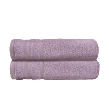 Luxury Zero Twist Egyptian Cotton Bath Towels 70 x 120cm - Pack of 2 | Purple | Heather | Bath towel