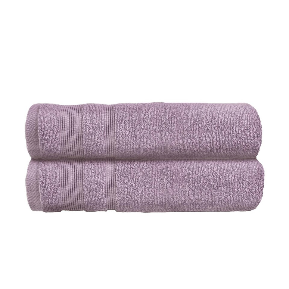 image 1 of Luxury Zero Twist Egyptian Cotton Bath Towels 70 x 120cm - Pack of 2 | Purple | Heather | Bath towel