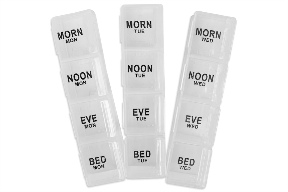 image 1 of Pill Box Organiser Case Premium 14 Day Wallet Removable Daily Boxes Compartments