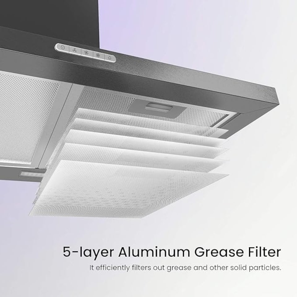 image 1 of Comfee 3-Speed Wall Mounted Range Hood With LED Light - 60cm