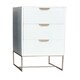 image 1 of 3 Drawer Bedside Table - Wood - L24 x W30 x H64 cm - White