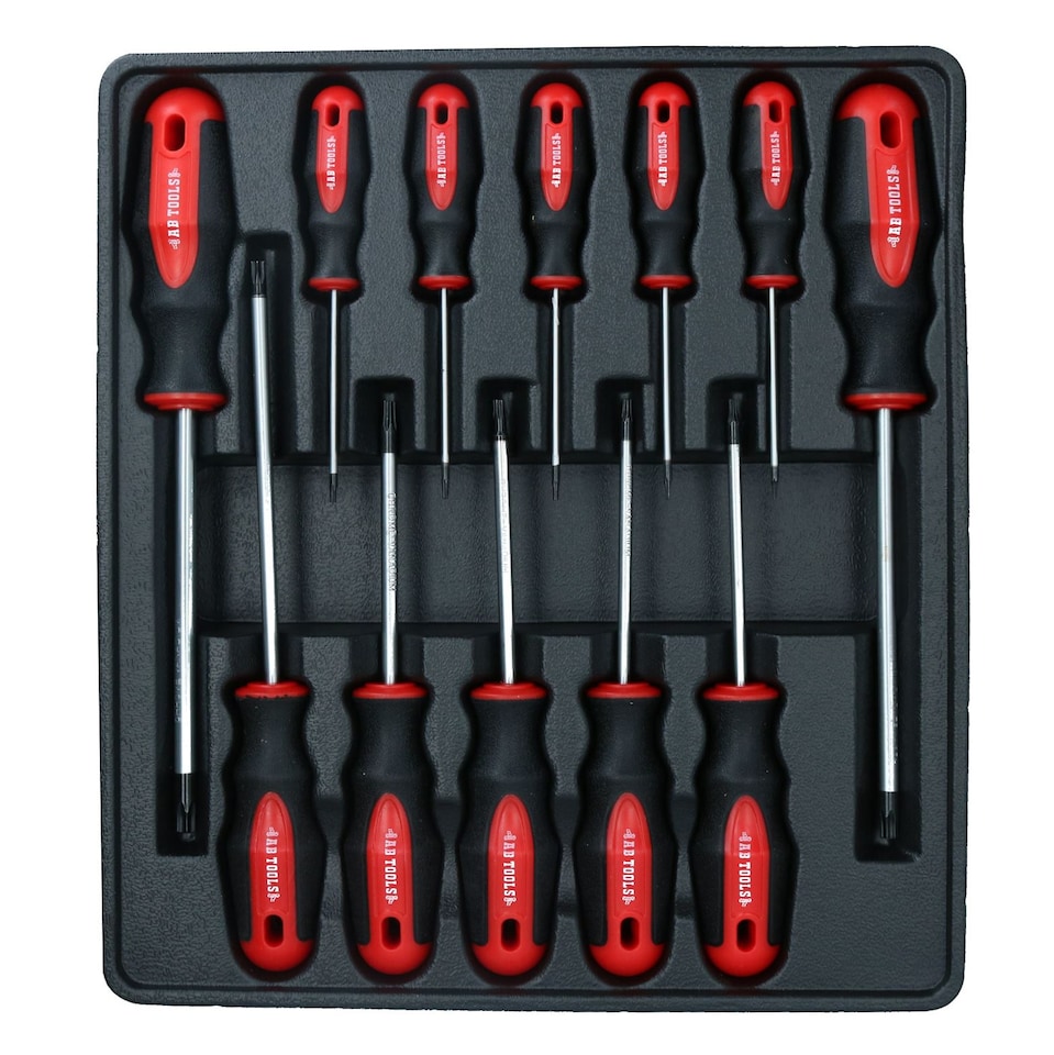 image 1 of TORX / Star screwdriver set 12pc T6 - T45 with cushioned grip by AB Tools
