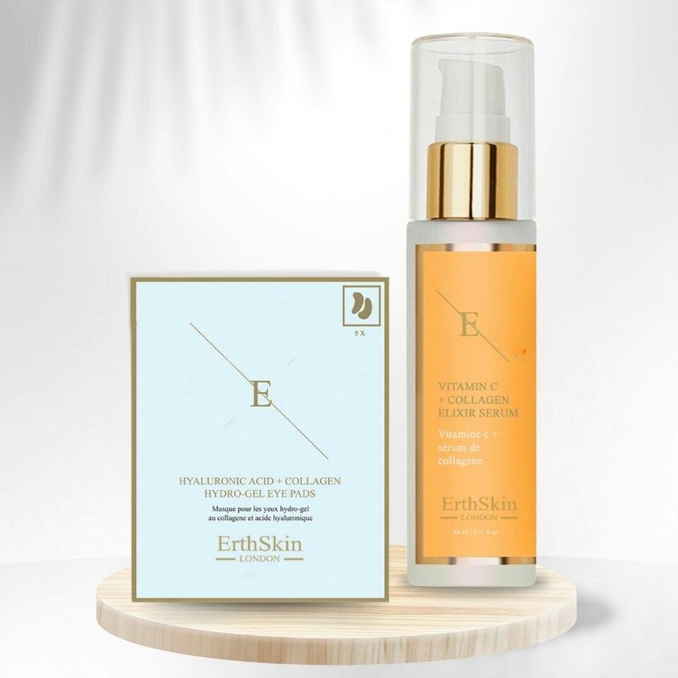 image 1 of VITAMIN C + COLLAGEN ELIXIR SERUM 60ML + Hyaluronic Acid + Collagen Hydrogel Eye Pads 5 X 2