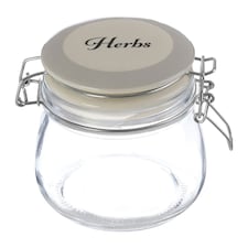 Interiors By Premier Stylish Herbs Storage Jar, Durable Glass Jar With Lid For Kitchen Counter, Versatile Airtight Storage Jar
