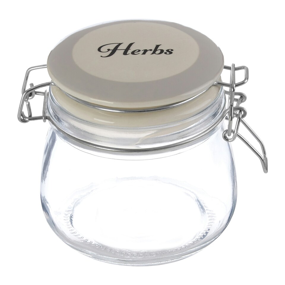 image 1 of Interiors By Premier Stylish Herbs Storage Jar, Durable Glass Jar With Lid For Kitchen Counter, Versatile Airtight Storage Jar