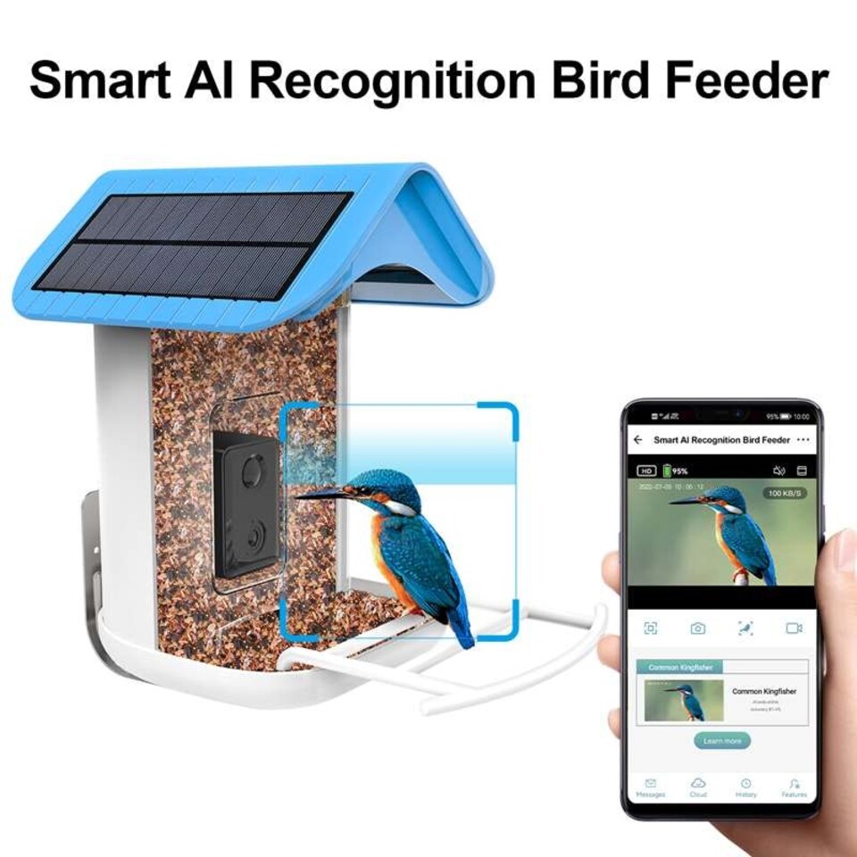 image 1 of Callow Smart Bird Feeder with WI-FI Camera Solar power and AI Bird Recognition