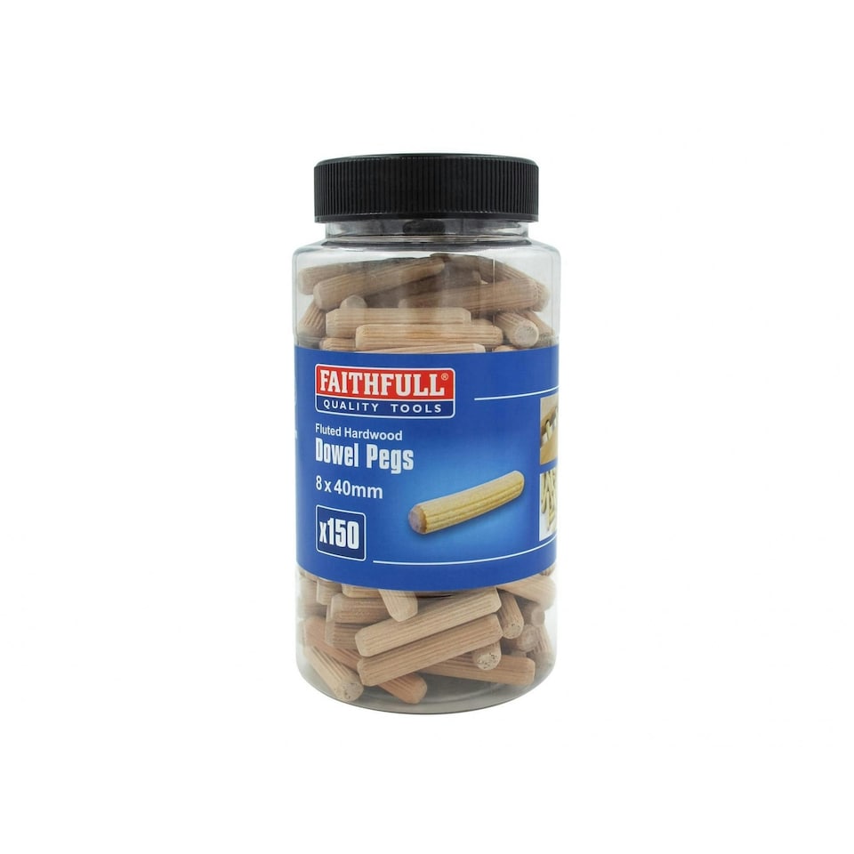 Faithfull Wooden Fluted Dowels - Multi Colour - 40 x 8mm
