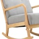 image 5 of Living and Home Contemporary Linen Buttoned Rocking Chair