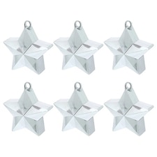 Silver Star Balloon Weights - Pack of 6