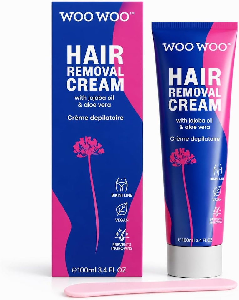 image 1 of WooWoo Tame It Natural Intimate Hair Removal Cream - Painless Vegan Hair Remover For Sensitive Skin - 100ml