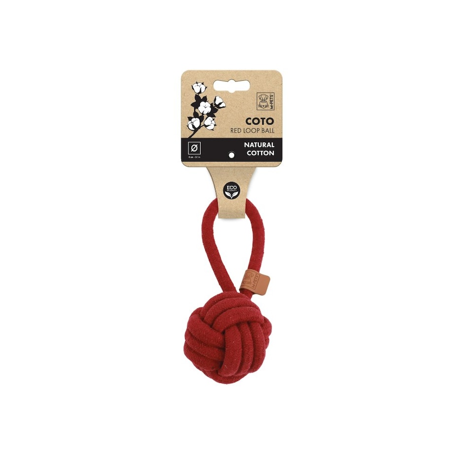 image 1 of M-PETS COTO Eco rope dog toys Red Loop Ball 6.5 cm