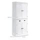 image 5 of HOMCOM Freestanding Kitchen Cupboard, 184cm Tall Storage Cabinet with Doors and Shelves, Traditional Colonial 4-Door Kitchen Pantry Cupboard with Drawer, White