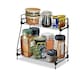 image 4 of Living and Home 2-Tier Metal Jar Storage Rack Organizer - Black | Black