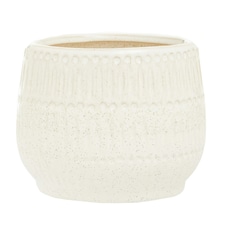 Interiors by Premier Indoor Planter, Handcrafted Stoneware with Glazed Surface, Indoor Planter with Drainage Holes for Plants Grey