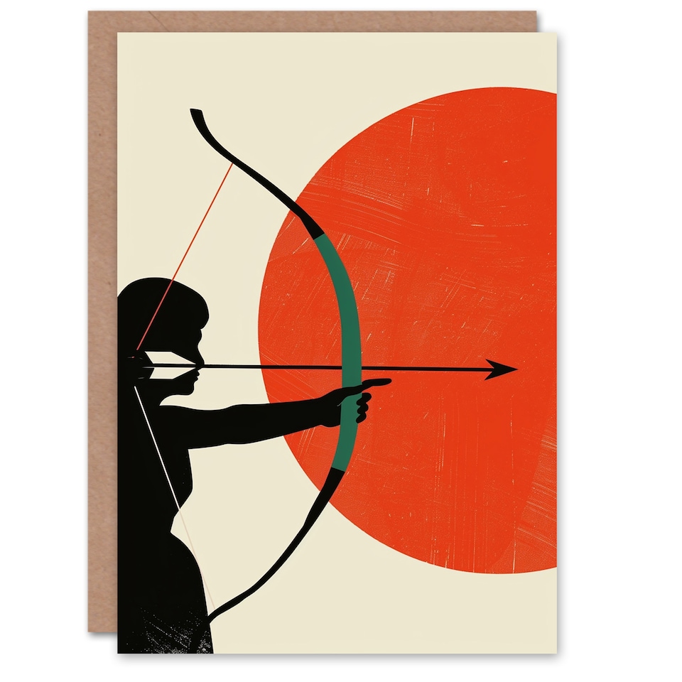 image 1 of Sagittarius Sun Archer Astrology Zodiac Sign Birthday Card