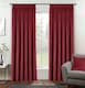 image 2 of Luxury Enhanced Living Red Velvet, Supersoft, Blackout, Thermal Curtains with Tape Top (PAIR) - 90 x 90 inch (229x229cm)