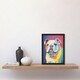 image 2 of British Bulldog Dog Pastel Tones Screen Home Decor Black Framed Wall Art Print A4
