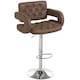 image 1 of HOMCOM Swivel Bar Stool with Extra Large Seat, PU Leather Upholstered Adjustable Barstool with Back, Arm and Footrest, Breakfast Bar Chair for Bistro, Kitchen, Coffee | Brown | Coffee