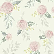 York Premium PSW1010RL Watercolor Roses Peel & Stick Wallpaper, Pink Multi
