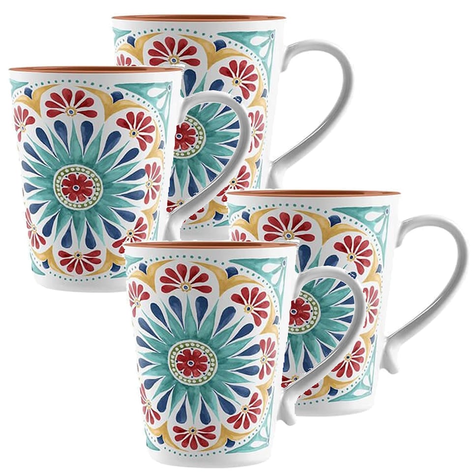 image 1 of Rio Medallion Melamine Mugs - Set of 4 | Multi