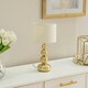 image 2 of ValueLights Marissa Brushed Gold Stacked Ball Table Lamp Light