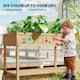 image 5 of Outsunny Wooden Herb Planter Stand 8 Cubes Bottom Shelf Raised Bed Natural
