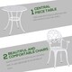 image 3 of Outsunny 3PCs Garden Bistro Set Cast Aluminium Round Table with 2 Chairs White
