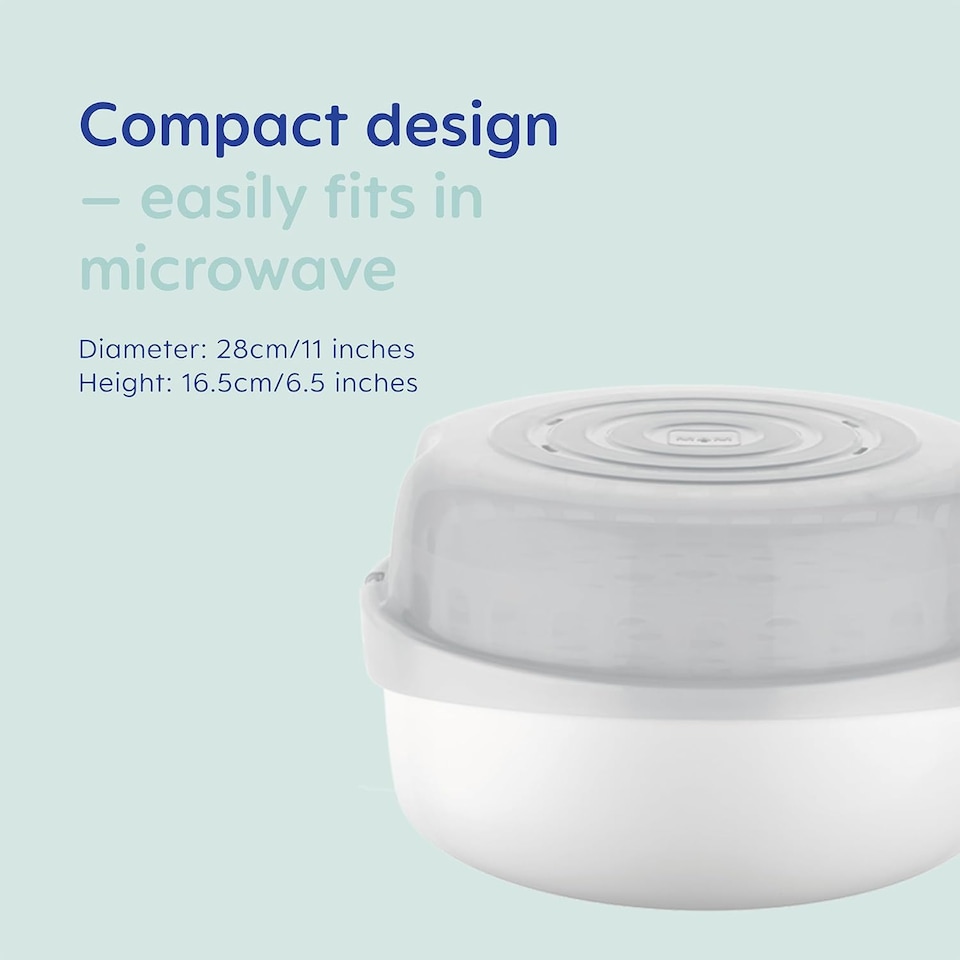 image 1 of MAM Microwave Natural Cleaning Steam Baby Bottle Steriliser Grey