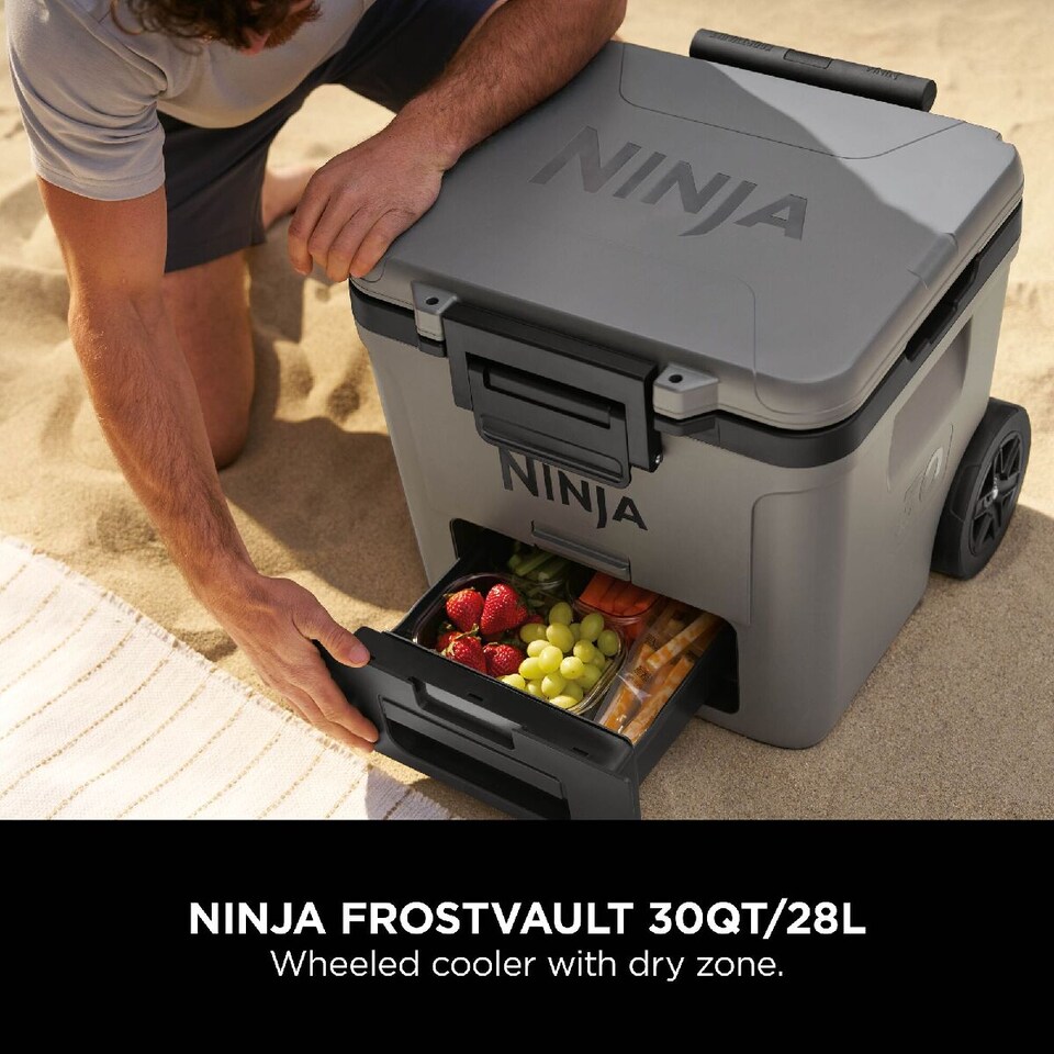 image 1 of Ninja FrostVault 30QT/28L Wheeled Cooler with Dry Zone, Slate Grey FB230UKGY