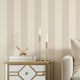 image 1 of Classic Wide Stripe Wallpaper in Cream and Truffle Multi