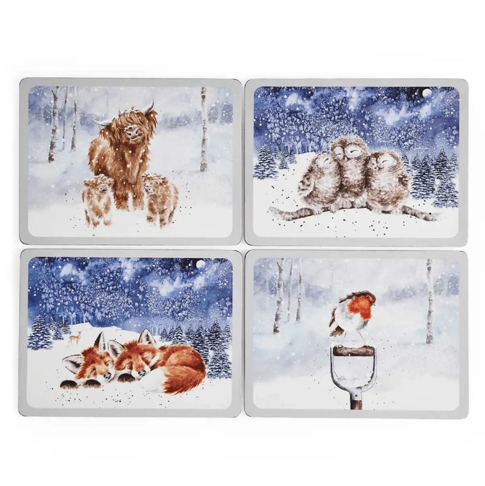 Wrendale Designs Set of 4 Winter Sky Christmas Placemats