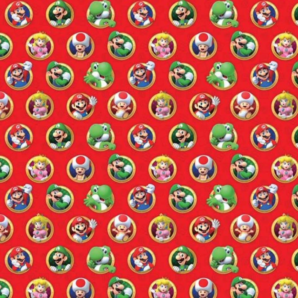 image 1 of Super Mario Gift Wrap Roll 2m
