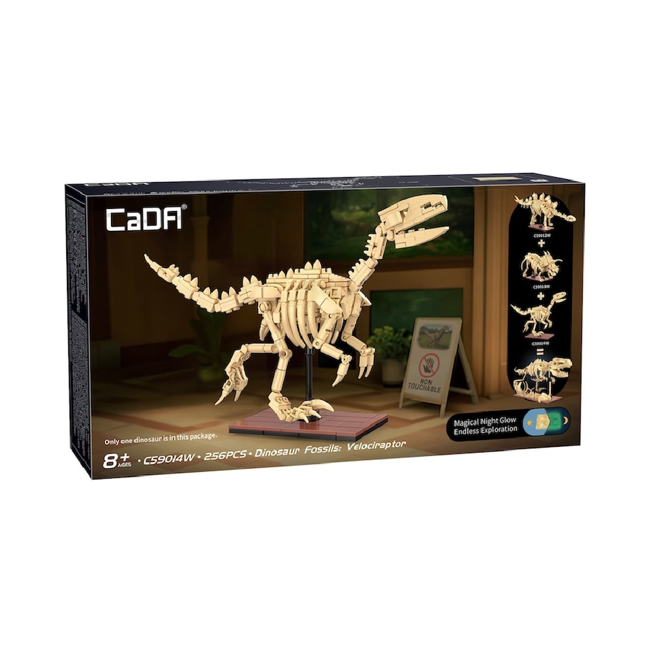 image 1 of CaDa Dinosaur Fossils Velociraptor 256 Piece Construction Set