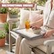 image 7 of GEEZY Good Food Good Mood Design Wooden Lap Serving Tray with Bean Bag Cushion 44x34cm