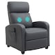 image 1 of HOMCOM Recliner Armchair, Massage Faux Leather Push Back Reclining Chair with Adjustable Leg Rest, Side Pocket, for Home Living Room Theatre, Grey