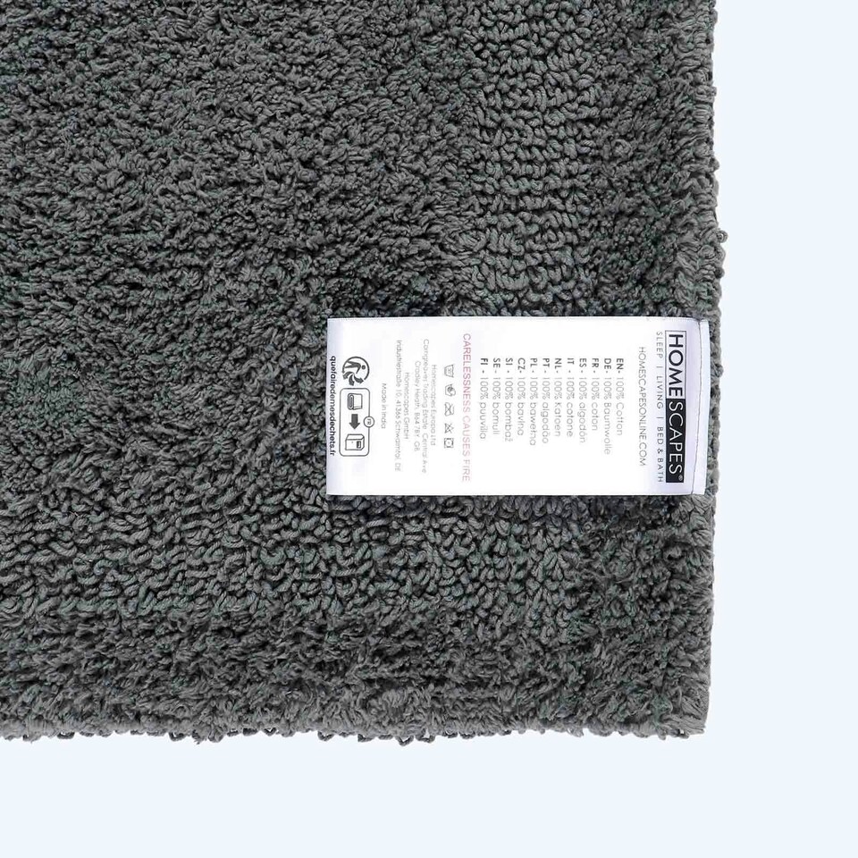 image 1 of Homescapes Luxury Reversible Extra Large Bath Mat - Grey Grey