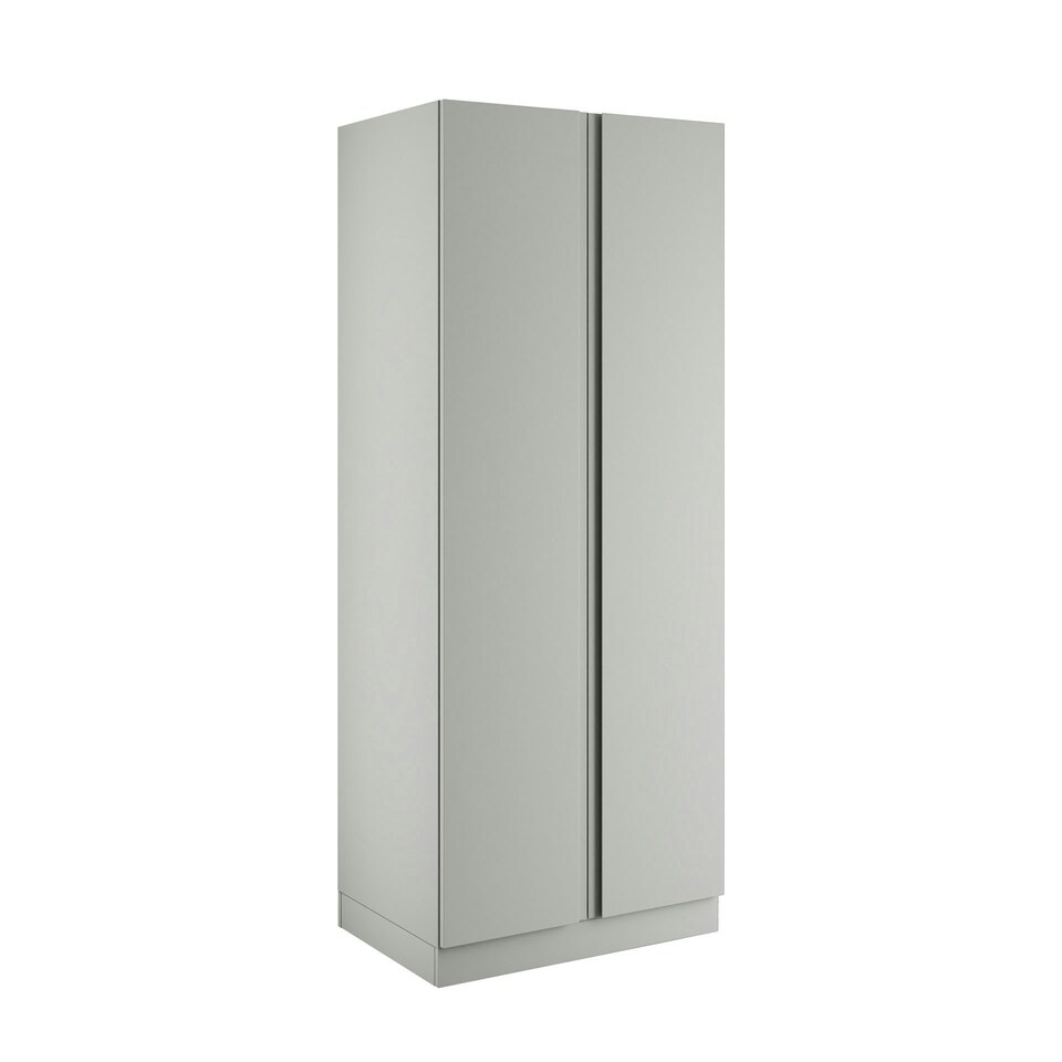 image 1 of J-Pull Handleless Light Grey Double Wardrobe with Single Rail & Internal Drawers Grey