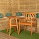image 4 of 73 x 45cm Outdoor Kapalua Wooden Slatted Garden Side Table Brown
