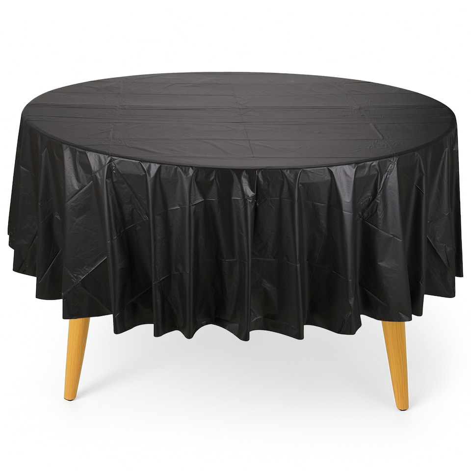 image 1 of Disposable Plastic Table Cover, Waterproof Tablecloth - 84 Inch