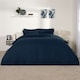 image 1 of OHS Soft Plain Microfibre Duvet Cover and Pillowcase Set, Single - Navy Blue