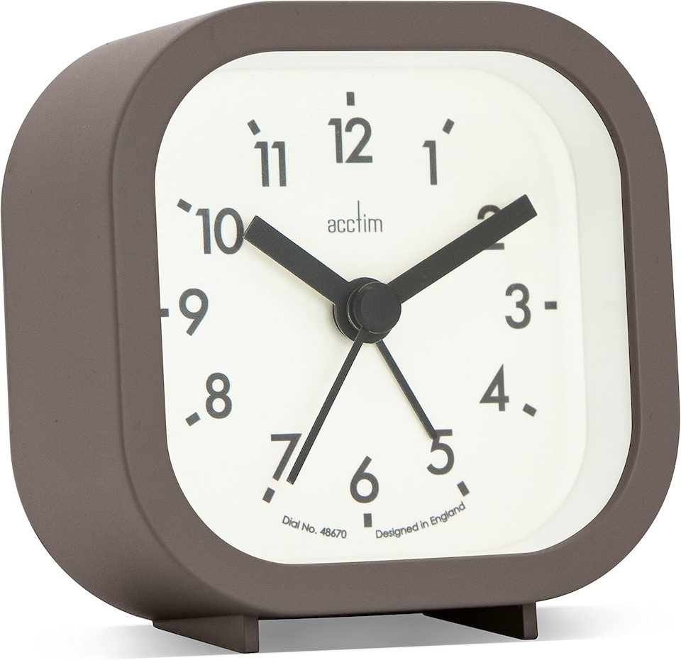 image 1 of Acctim Robyn Mini Bedside Alarm Clock | Grey | Grey