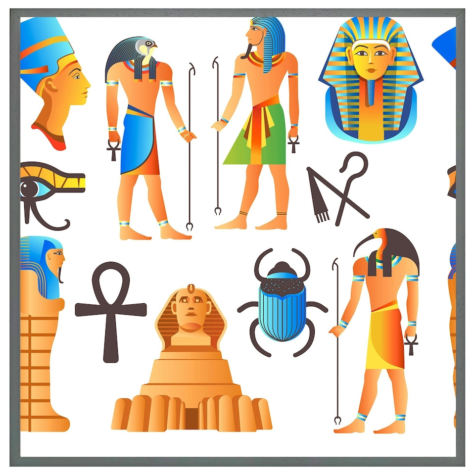 image 1 of Egyptian mythological signs (Picture Frame) Grey | XL