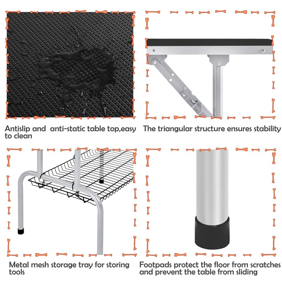 image 1 of Yaheetech 113.5 cm Wide Pet Grooming Table with Adjustable Height Black