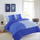 image 1 of Homes-Linen Suede Patch Multi Colour Suede Reversible Duvet Cover Set Blue | Single